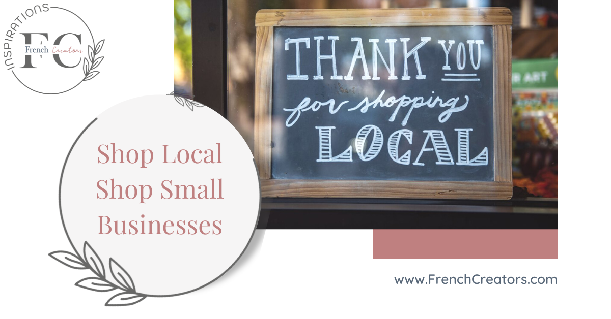 sign with thank you for shopping local